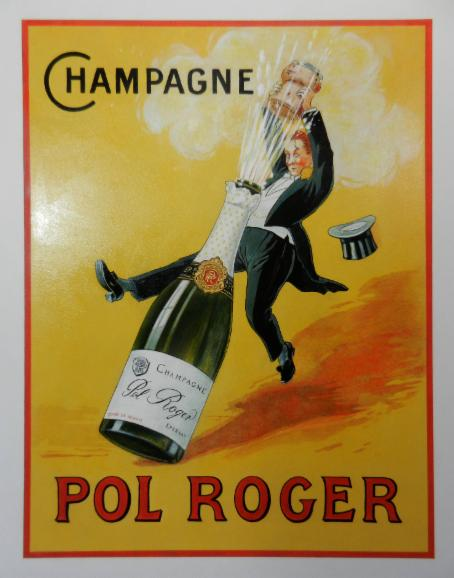Пару постеров старой рекламы алкоголя. Шампанское Pol Roger